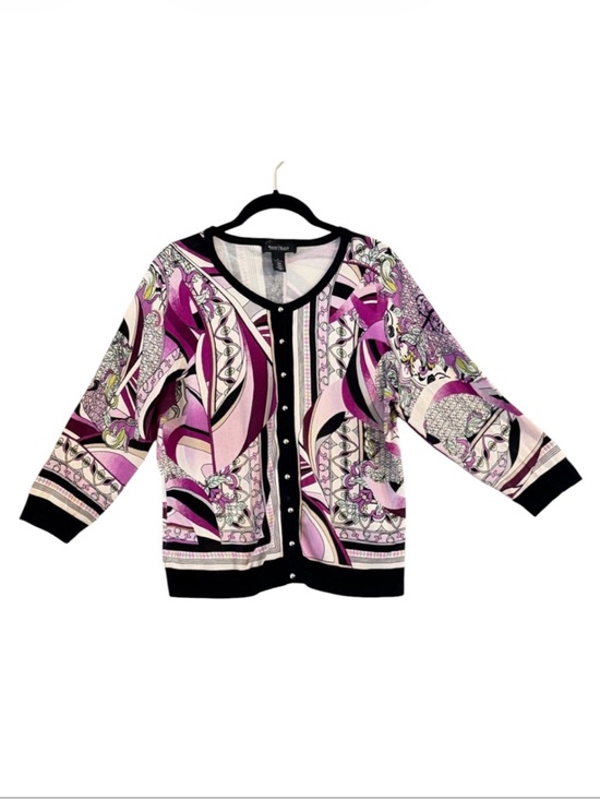 White House Black Market Sweaters - White House Black Market Stylish Abstracted Colorful Cardigan Size L